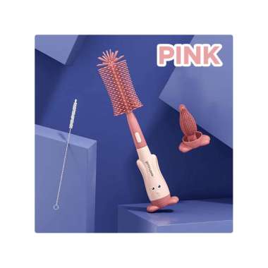 Goto Louie Sikat Pembersih Botol Minum Dot Susu Bayi 3in1 Bottle Brush PINK