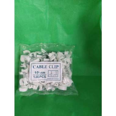 Klem kabel clip kabel klem pipa listrik plastik warna putih 6 7 8 9 10 12 & 18mm 100pcs Klem 12mm