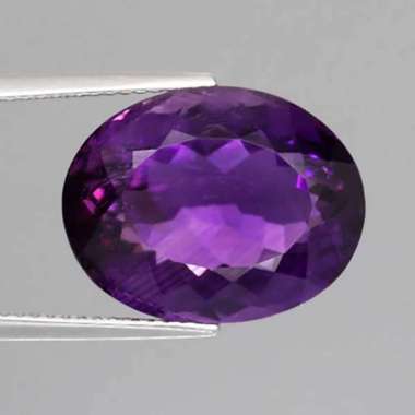 AT-072 Batu Permata Amethyst Kecubung Ungu Oval Uruguay Natural 14.52 Ct. Untreated & Sertifikat
