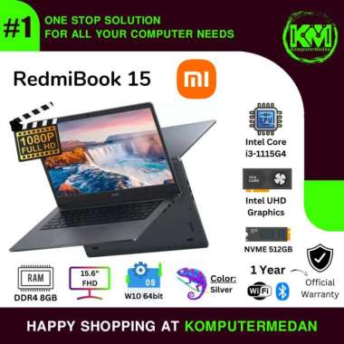 Laptop RedmiBook 15 Intel Core i3-1115G4 8GB NVME 512GB 15.6" Silver LAPTOP