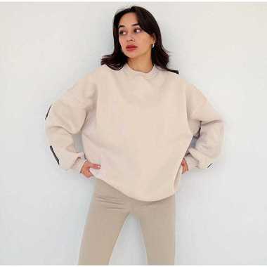 Sweater Wanita Berkualitas - Harvard Sweater. L cream