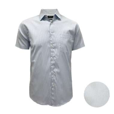 Redcliff Kemeja Pria Motif Salur Pendek Biru 6AK0036G 4B3 XL