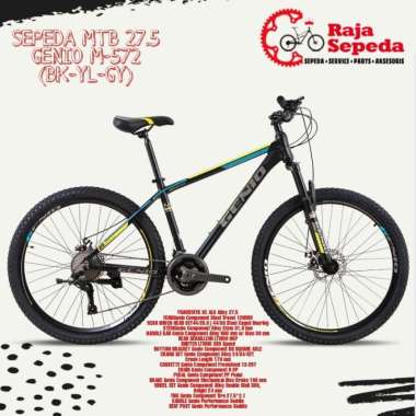 SEPEDA MOUNTAIN BIKE MTB GENIO 27.5 M572 3x9 SPEED (BK-YL-GY)
