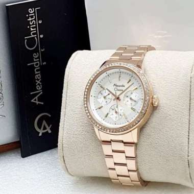 Alexandre Christie AC2A53 Passion Jam Tangan Wanita Stainless Steel Rose White