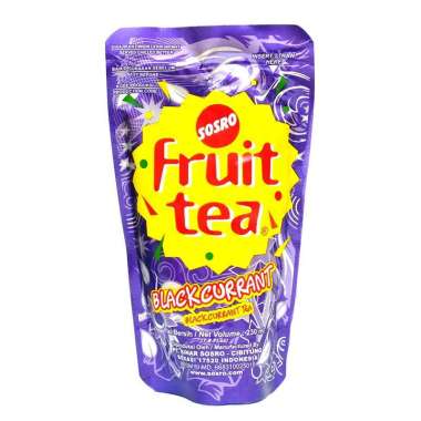 SOSRO FRUIT TEA POUCH 230ml APPLE BLACKCURRANT MINUMAN TEH RASA APEL BLACKCURANT MINUM RINGAN CEMILA