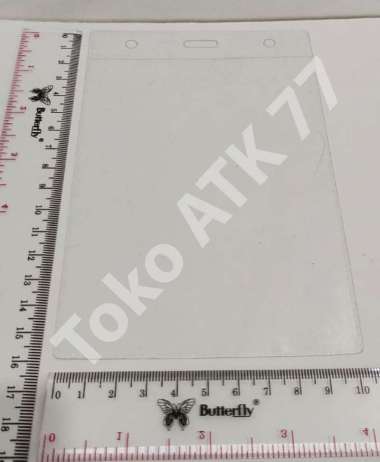 Name Tag Taq Plastik Besar 9,5cm x 13,5cm untuk kertas s/d ukuran 9cm x 13cm ID Card Holder Kartu Pa