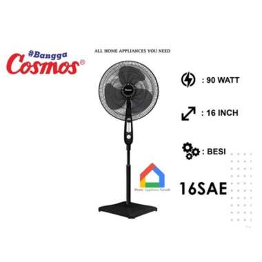 Kipas Angin Cosmos 16 SAE / Stand Fan Cosmos 16SAE Hitam