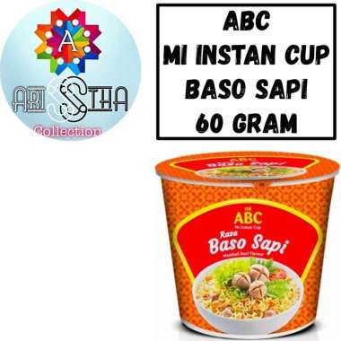 ABC Mi Instan Cup Goreng dan Kuah Baso Sapi