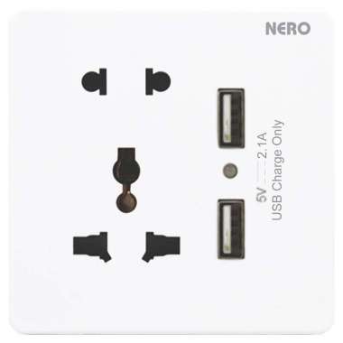Casa X2 Nero StopKontak Universal USB White | Stopkontak Universal USB