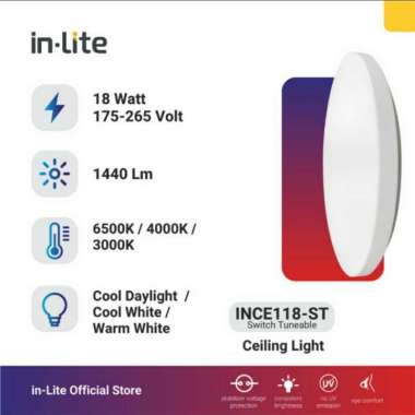 Lampu Baret Inlite 18 Watt 3 Warna Ceiling Light INCE118 18w