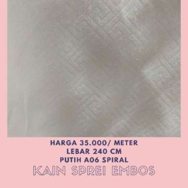 Kain Sprei Embos Lebar 240 Cm Lebar 240 Cm Putih Spiral