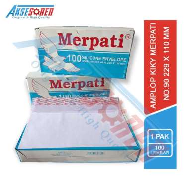 Aksesoren Amplop Putih Polos Besar Kiky Merpati [1 Box/No.90/229x110mm] / Amplop Uang Angpao Jumbo 1