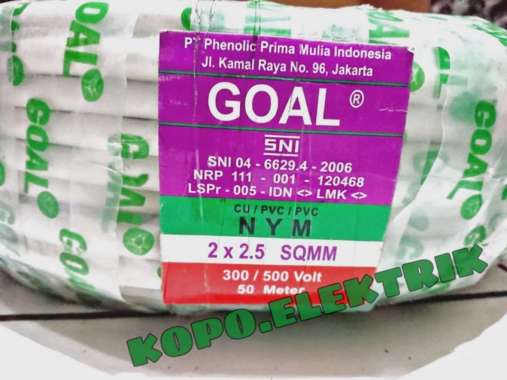 Kabel GOAL NYM 2X2.5mm SNI Tunggal