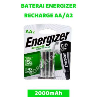 Baterai Energizer Recharge AA 2000mAh 2 Pcs Batre Cas A2 ORIGINAL