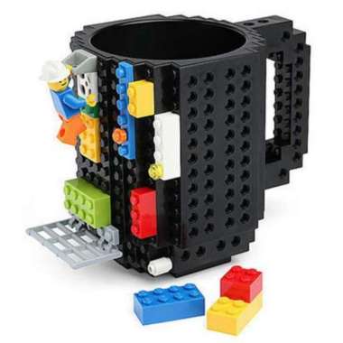 Mug Lucu Unik Anak Model Lego - Gelas Cangkir Plastik BPA Free Murah untuk Kado Minum Sehari-hari Hi