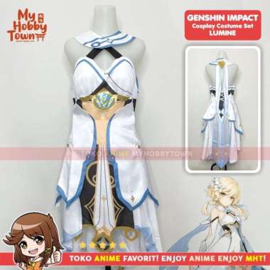Kostum Cosplay Anime Game Genshin Impact Lumine L