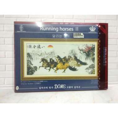 Paket Kristik / Cross Stitch DOME 120801 Running Horses II Kuda