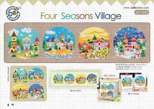 Paket Kristik / Cross Stitch Sodastitch SO-G85 Four Seasons Village Paket Lengkap