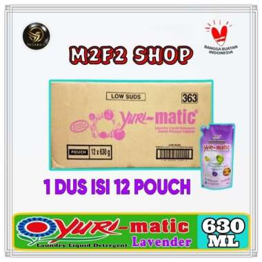 Yuri Matic Laundry Liquid Detergent Lavender - 630 gr (Kemasan Karton)