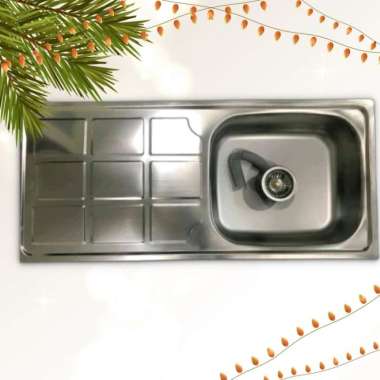 KITCHEN SINK BAK CUCI PIRING 1 LUBANG SAYAP STAINLESS