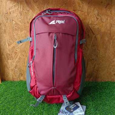 Tas Ransel Pria Rei Amsterdam 25L Arei Outdoorgear + Cover Bag maroon