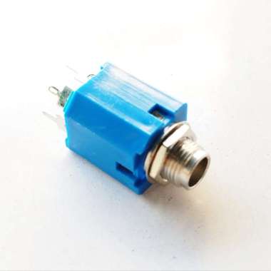 Socket Akai Stereo Body Segi Biru Soket Mic Chassis Biru