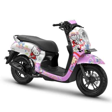 Decal Full body stiker Scoopy Tahun NEW FI 2023-2020 Hello Kitty Putih - Biru Ungu