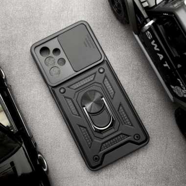 Casing Samsung A33 5G Case Samsung A33 5G Slide Ring Armor HITAM