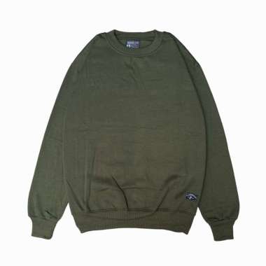 PHOMPPHIESS Crewneck Polos Sweater Polos Pria Wanita CREWNECK HIJAU ARMY XL