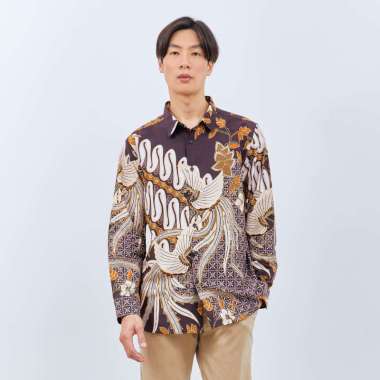 M231 Kemeja Pria Batik Panjang Coklat 3037B L