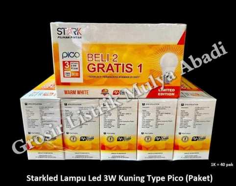 Starkled Lampu LED 3w Kuning Pico (paket)