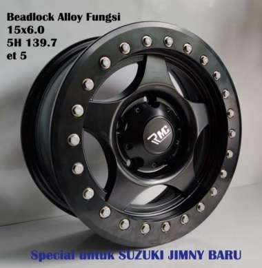 velg RMC Beadlock Alloy Ring 15 FULL BLACK untuk Suzuki Jimny Katana