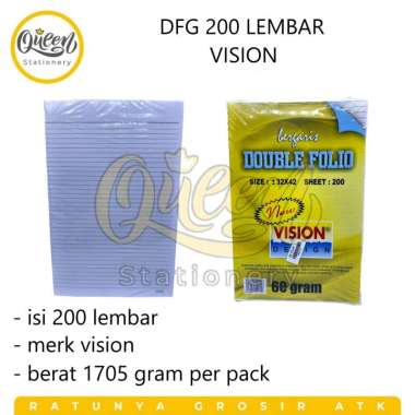 1 PACK DFG 200 LEMBAR VISION KERTAS FOLIO BERGARIS