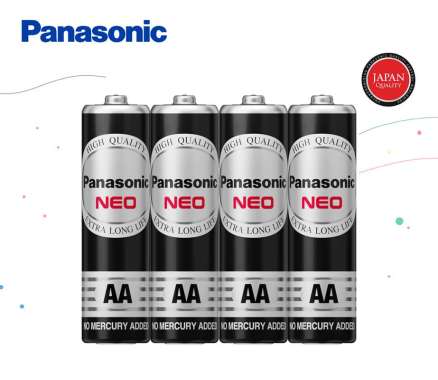 Panasonic Baterai AA Manganese Neo Hitam 4Pcs Manganese Battery Size A2