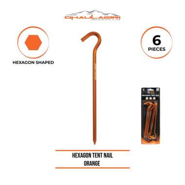Dhaulagiri Hexagon Tent Nail/ Pasak Tenda Orange