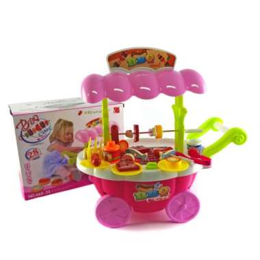 bbq cart - mainan gerobak bbq Multicolor