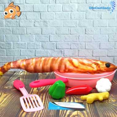 mainan ikan gerak - boneka ikan bergerak kitchen set - udang Multicolor