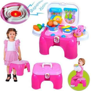 mainan kurisi kitchen set anak - mainan kitchen ada suara & led lampu Multicolor