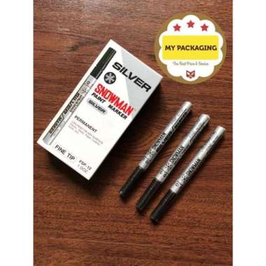 Spidol SNOWMAN Permanent SILVER / Spidol PERAK EFSP-12 (kecil)