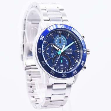 Alba AM38 - Jam Tangan Analog Alba Active Pria Stainless Steel Strap Original Blue
