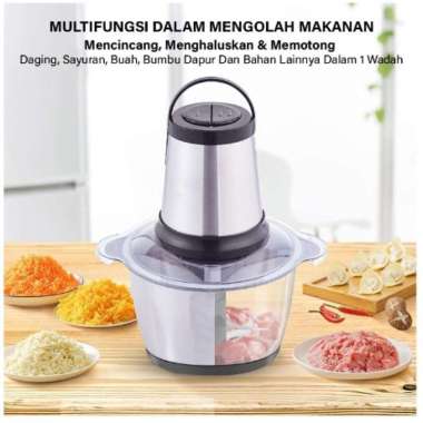 Blender Pengiling Daging Stainless Steel Food Chopper 2L Multifungsi Low Watt Original Promo Flashsa