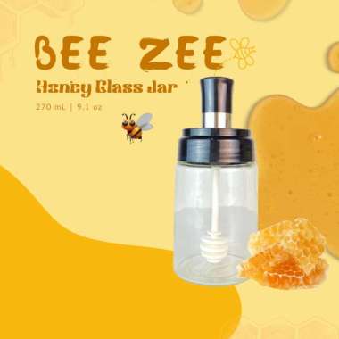 BEE ZEE Honey Glass Jar | Jar Kaca Madu dengan Honey Dipper