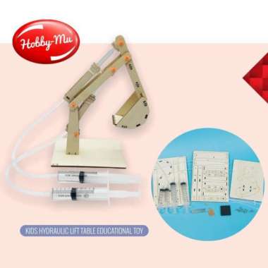 mainan edukasi sains excavator hidrolik dua channel handmade