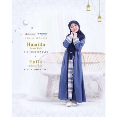 Gamis Couple Keluarga Yasmeera Hamza Hamida A1 Navy-Niagara Blue B Multicolor