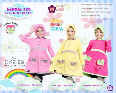 LITTLE MUTIF 125/ BAJU MUSLIM ANAK/ATASAN ANAK/TUNIK ANAK Multicolor