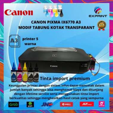 Printer Canon Pixma Ix6770 A3 + Infus Tabung Multicolor