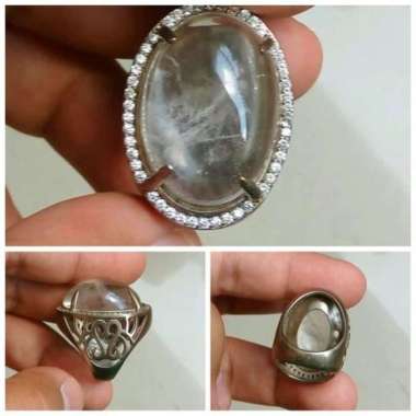 Natural Kecubung Es Serat Kristal Grosir Cincin Akik Batu Mulia Gambar