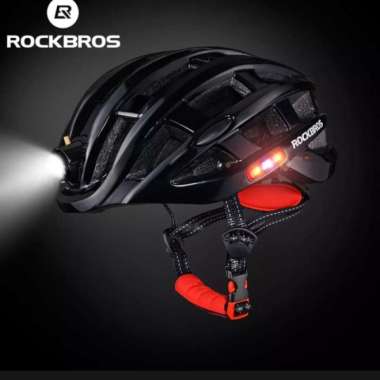 Helm Rockbross Kuning Sepeda Full Lampu Hitam