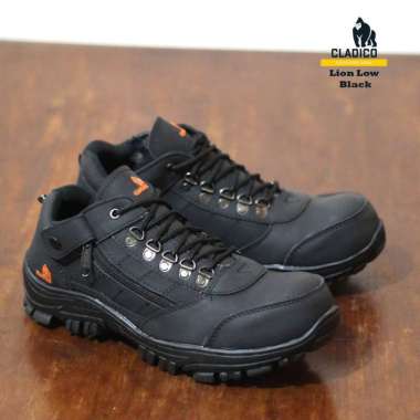 Sepatu Boots Pria Safety Ujung Besi Lion Low Size 44-46 Big Size 46 HITAM