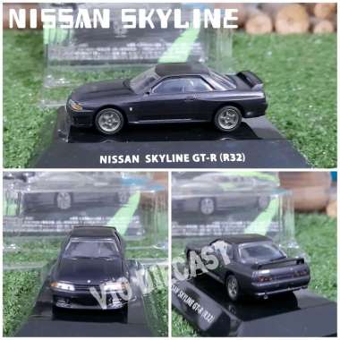 Diecast Miniatur Nissan Skyline GTR R32 hitam skala 1:64
